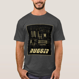 Schwarz und Gold - RUGGED GEEK Hauptplatine Tech T-Shirt