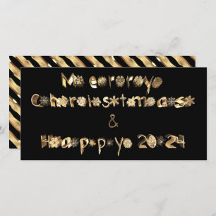 Schwarz und Gold Script Frohe Weihnachten Glück 20