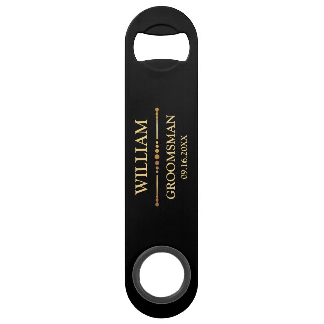 Schwarz und Gold Speed Flaschenöffner (Vorderseite)