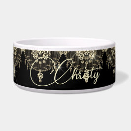 Schwarz und Gold verleihen elegante, funkelnde Tas Napf