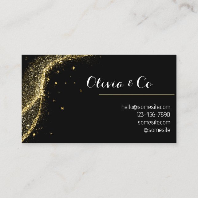 Schwarz und Gold Visitenkarte (Vorderseite)