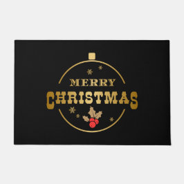 Schwarz und Gold Weihnachtsschmuck Türmchen Fußmatte