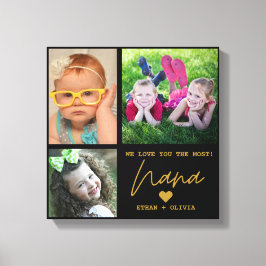 Schwarz und Gold Wir Liebe Sie Nana 3 Foto Collage Leinwanddruck