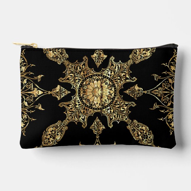 Schwarz und Gold Zubehörtasche (Vorderseite)
