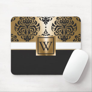 Schwarz und Golden Arabesc Mousepad