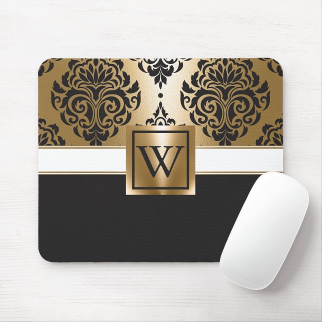 Schwarz und Golden Arabesc Mousepad (Mit Mouse)