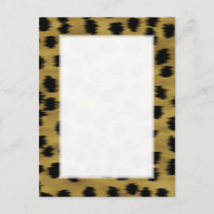 Schwarz und Golden Brown Cheetah Print Muster. Postkarte
