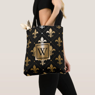Schwarz und Golden Fleur-de-lis