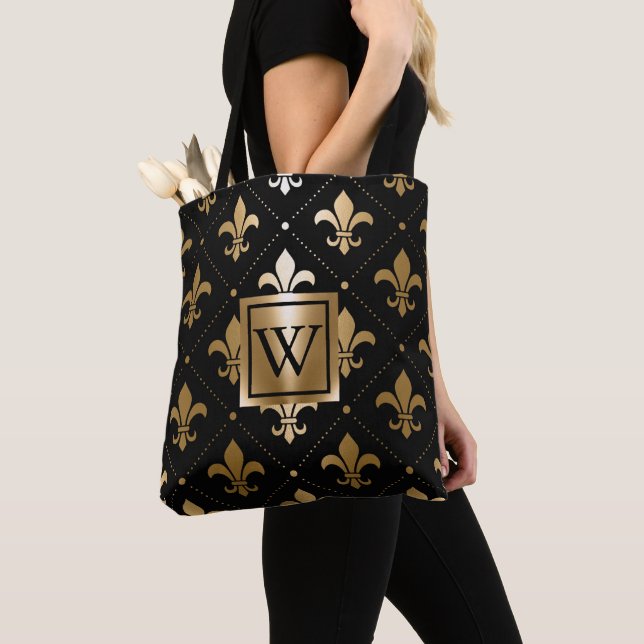 Schwarz und Golden Fleur-de-lis (Von Nahem)