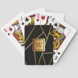 Schwarz und Golden Geometric Spielkarten