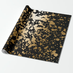 Schwarz und Golden Metallic Geschenkpapier