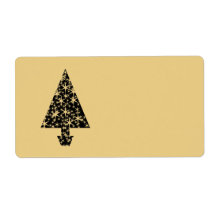Schwarz-und Goldfarbweihnachtsbaum-Entwurf