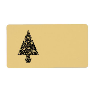 Schwarz-und Goldfarbweihnachtsbaum-Entwurf