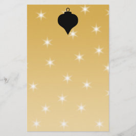 Schwarz-und Goldfarbweihnachtsentwurf Briefpapier