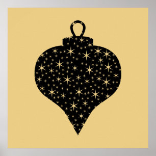 Schwarz-und Goldfarbweihnachtsflitter-Entwurf Poster