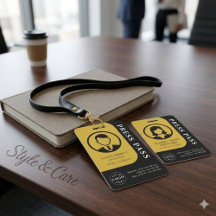 Schwarz- und Goldmedien-Pass mit Foto- und QR-Code