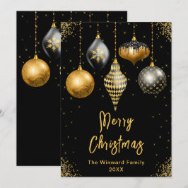 Schwarz- und Goldverzierungen Frohe Weihnachten