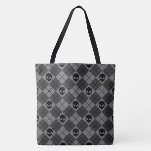 Schwarz und Grau Alien Argyle-Muster