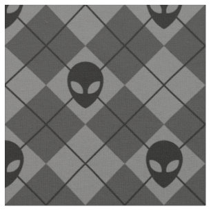 Schwarz und Grau Alien Argyle-Muster Stoff