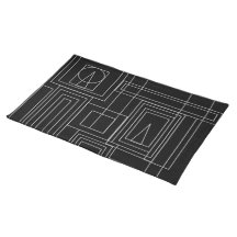Schwarz und Grau Art Deco Place Mat