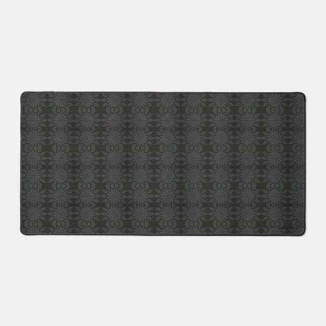 Schwarz und Grau Crochet Design Desk Mat HAMbwg Schreibtischunterlage (Vorderseite)