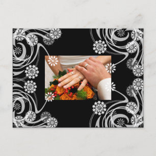 Schwarz und Grau Floral Vielen Dank für Ihre Karte