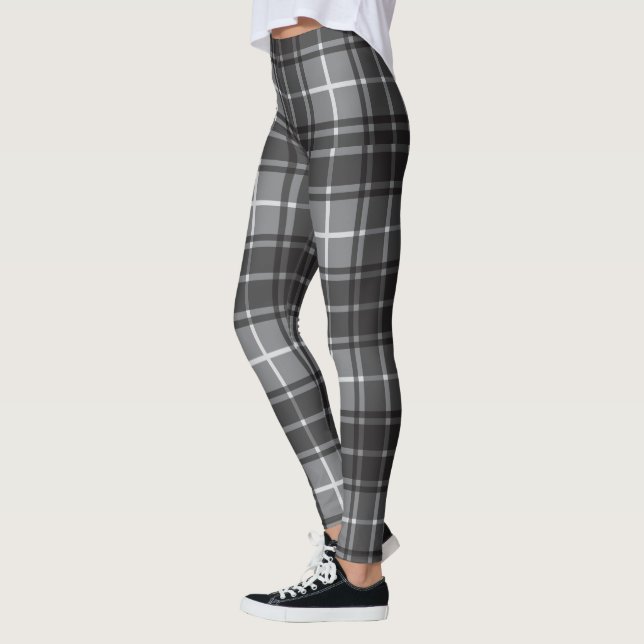 Schwarz und Grau Kariert Leggings (Links)