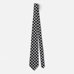 Schwarz und Grau Karo Neck Tie Krawatte