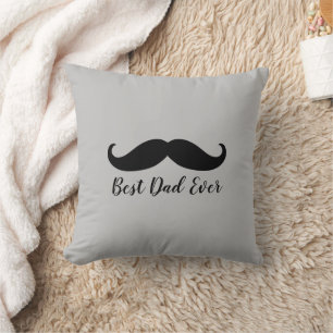 Schwarz und Grau Mustache Kissen