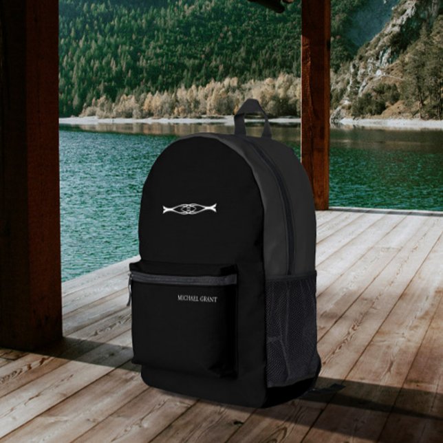 Schwarz und Grau Personalisiert Bedruckter Rucksack (Von Creator hochgeladen)