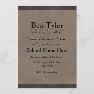 Schwarz und Grau Verlassend für Uni Party laden ei Einladung