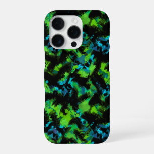 Schwarz und grün abstrakt iPhone 16 pro hülle