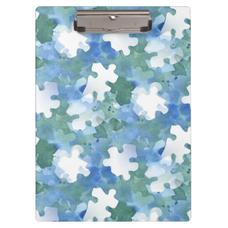 Schwarz und grün Puzzle-Piece-Ordner Klemmbrett