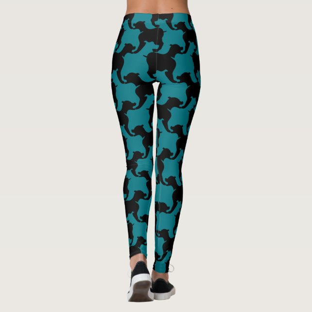 Schwarz und Hahnentrittmuster auswählen Leggings (Rückseite)