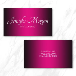 Schwarz und Heiß rosa Elegant Ombre Visitenkarte