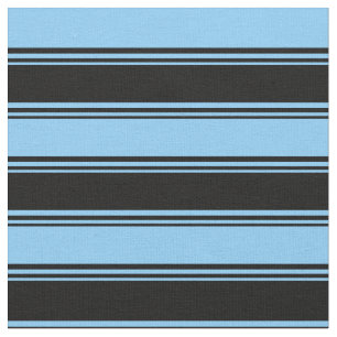 Schwarz und helles Himmelblau farbige Streifen Stoff