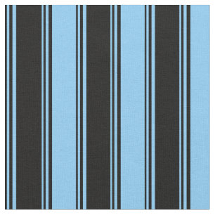 Schwarz und helles Himmelblau farbiges Streifenmus Stoff