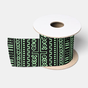 Schwarz und hellgrün Mudtuch Satin Ribbon Satinband