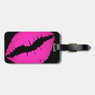 Schwarz und Hot Pink Ombre Lipstick Kiss Gepäckanhänger