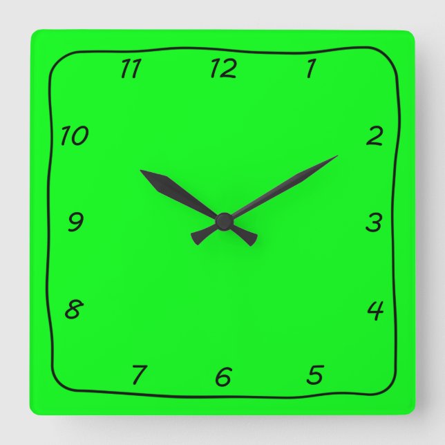 Schwarz und Kalkgrün, einfache Uhr (Vorderseite)