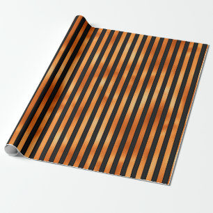 Schwarz und Kupferstreifen Geschenkpapier