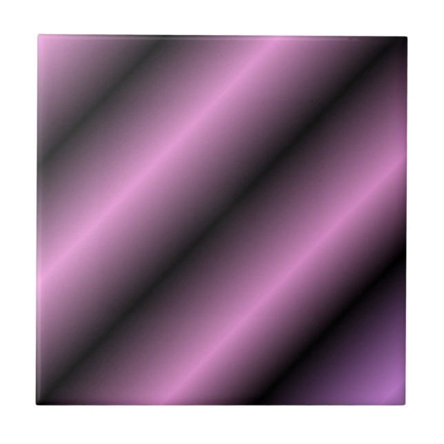 Schwarz und Lavendelstreifen Fliese (Vorderseite)