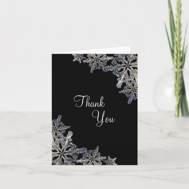 Schwarz und leicht Grau Kristallkuchen Dankeskarte (Vorderseite)
