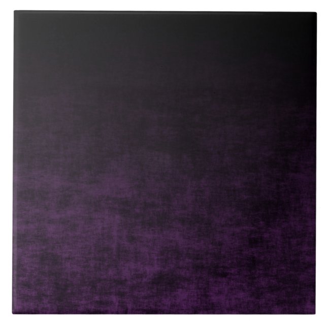 Schwarz und Lila Grunge Ombre Textur Fliese (Vorderseite)