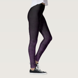 Schwarz und Lila Grunge Ombre Textur Leggings
