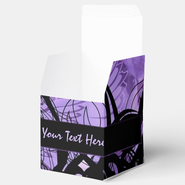 Schwarz und Lila Muster Cube Fevor Box Geschenkschachtel (Geöffnet)