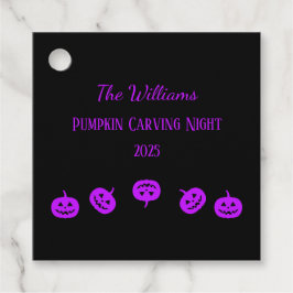 Schwarz und Lila Pumpkin Carving Night Vielen Dank Geschenkanhänger