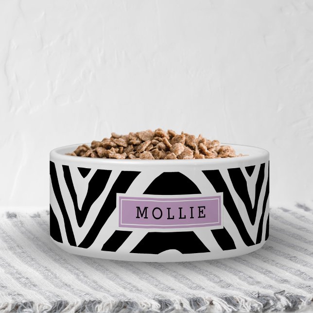 Schwarz und Lila Zebra Print Monogram Napf (Von Creator hochgeladen)