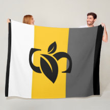 Schwarz und mehrfarbiges Streifen Logo Fleece-Deck