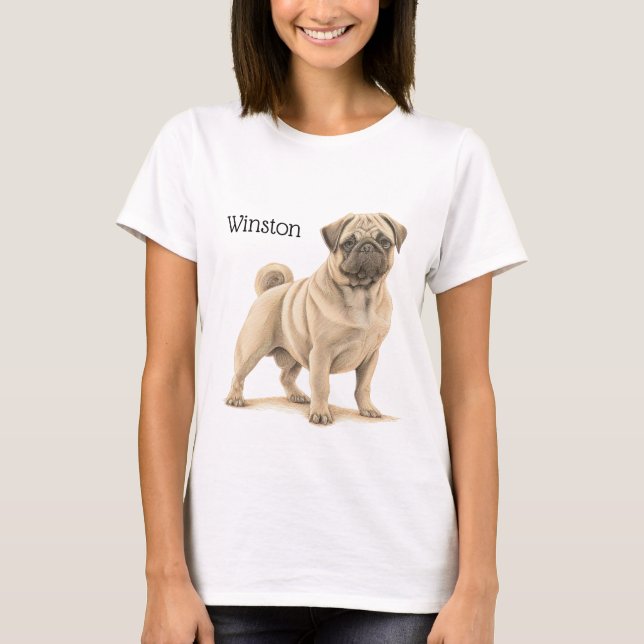 SCHWARZ UND MOPS T-Shirt (Vorderseite)